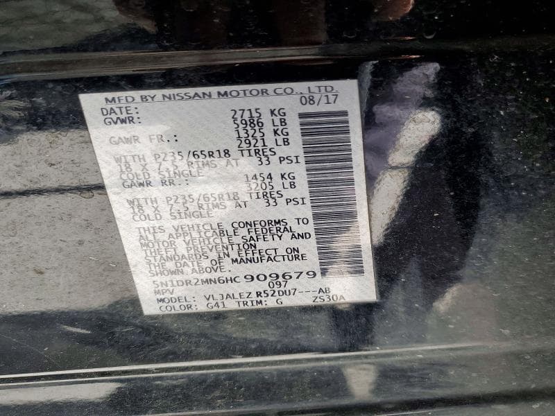 2017 NISSAN PATHFINDER SV 13