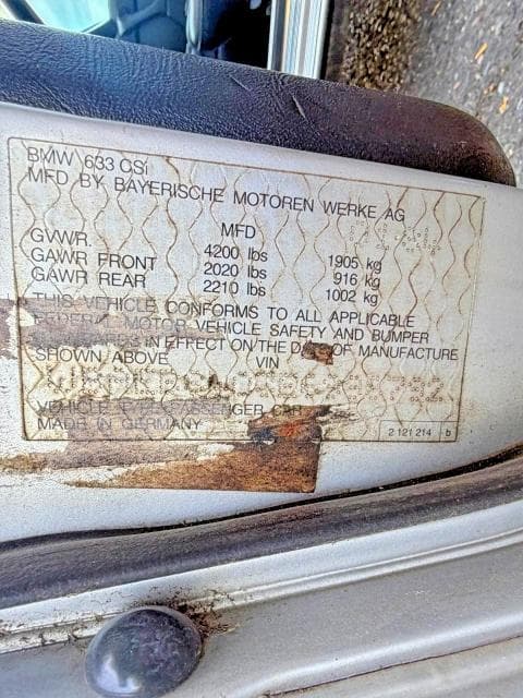 1984 BMW 633 CSI AUTOMATIC 10