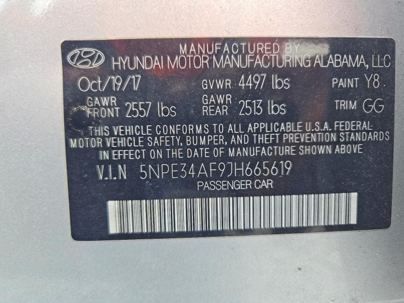 2018 HYUNDAI SONATA SEL 12