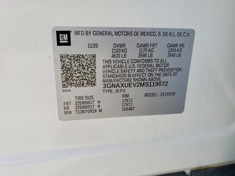 2021 CHEVROLET EQUINOX LT 14