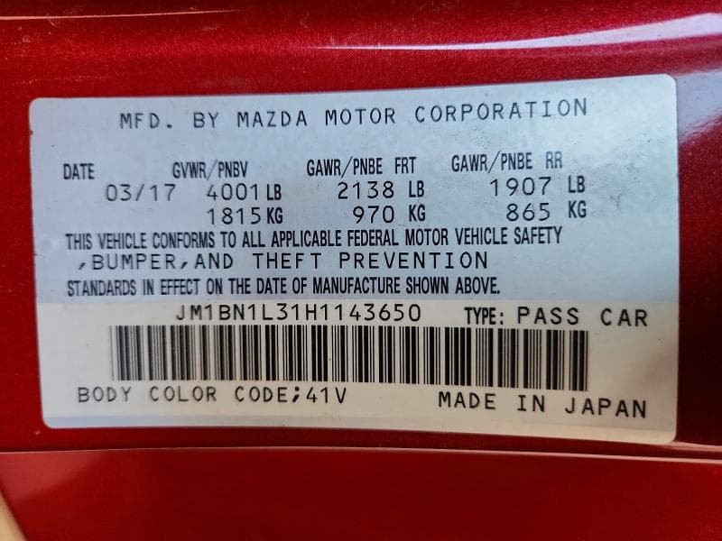 2017 MAZDA 3 TOURING 13