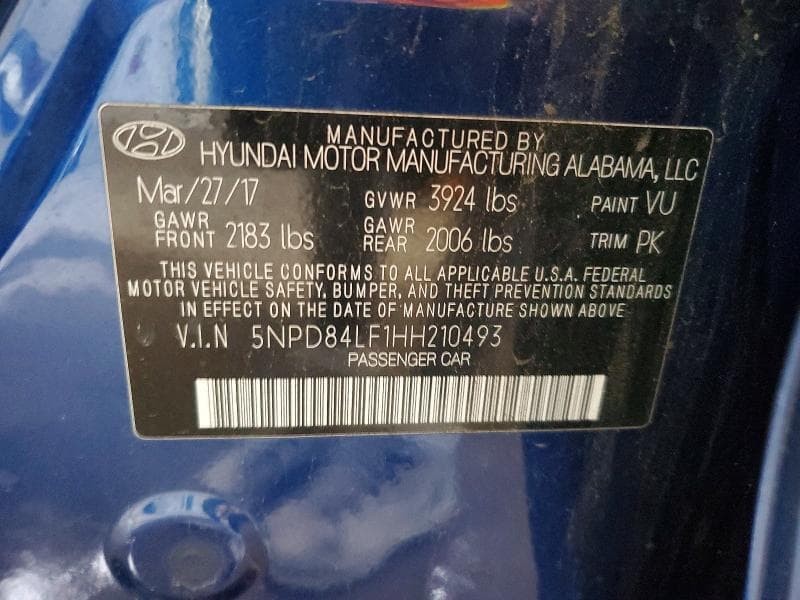 2017 HYUNDAI ELANTRA SE 13