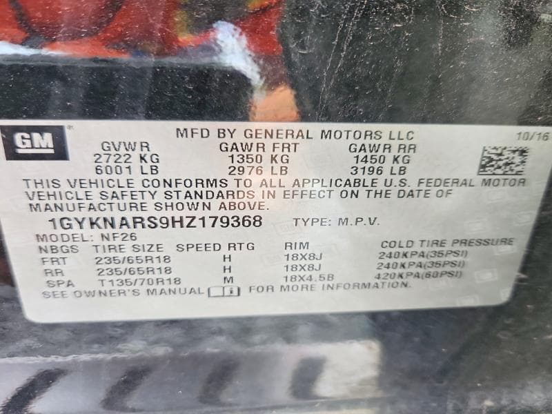 2017 CADILLAC XT5 13