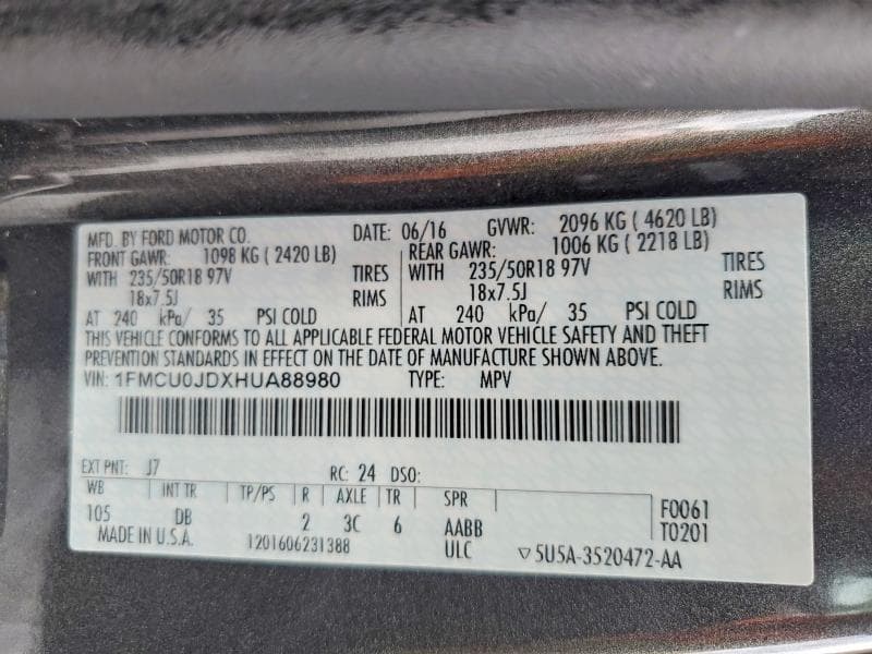 2017 FORD ESCAPE TITANIUM 13