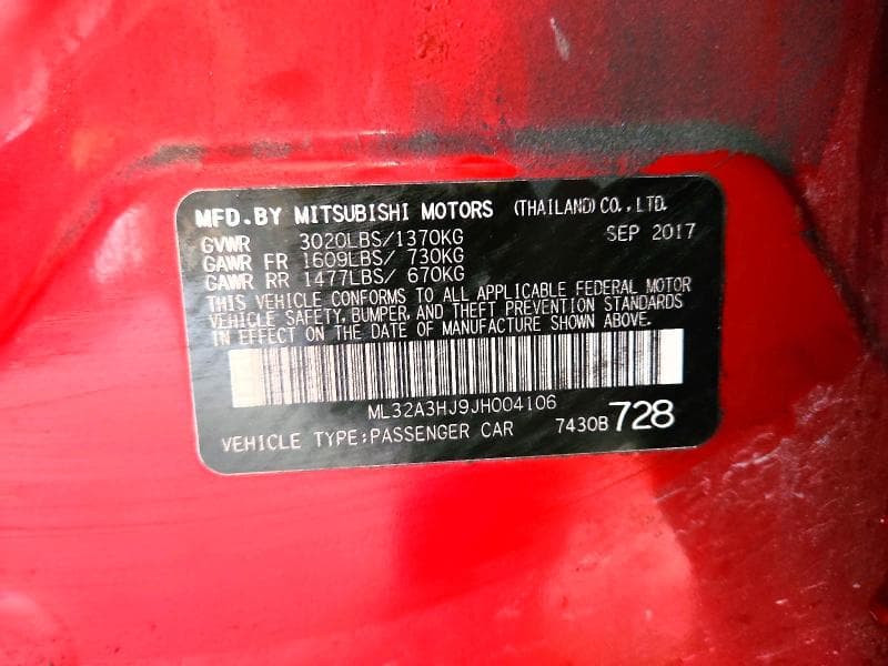 2018 MITSUBISHI MIRAGE ES 12
