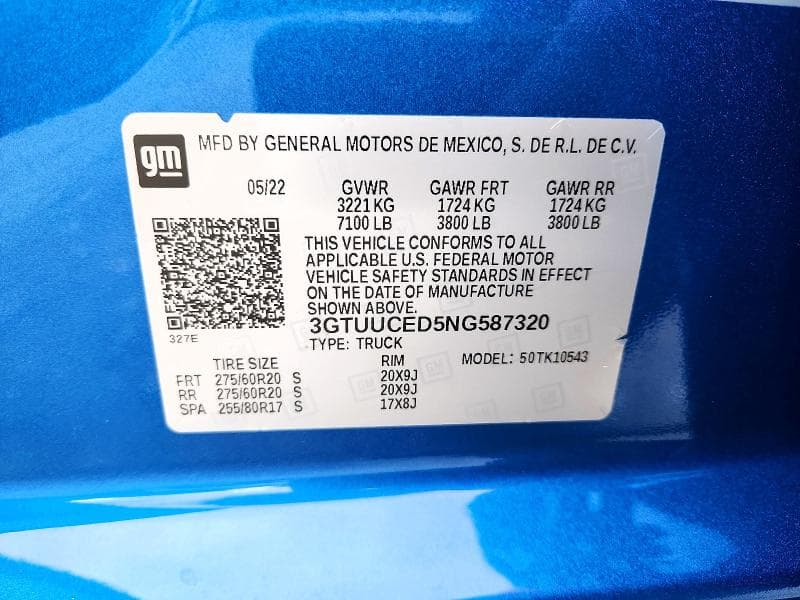 2022 GMC SIERRA K1500 ELEVATION 12