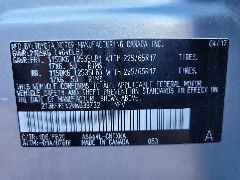 2017 TOYOTA RAV4 LE 13