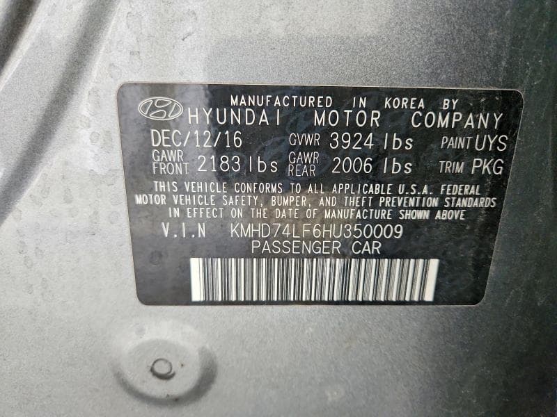 2017 HYUNDAI ELANTRA SE 12