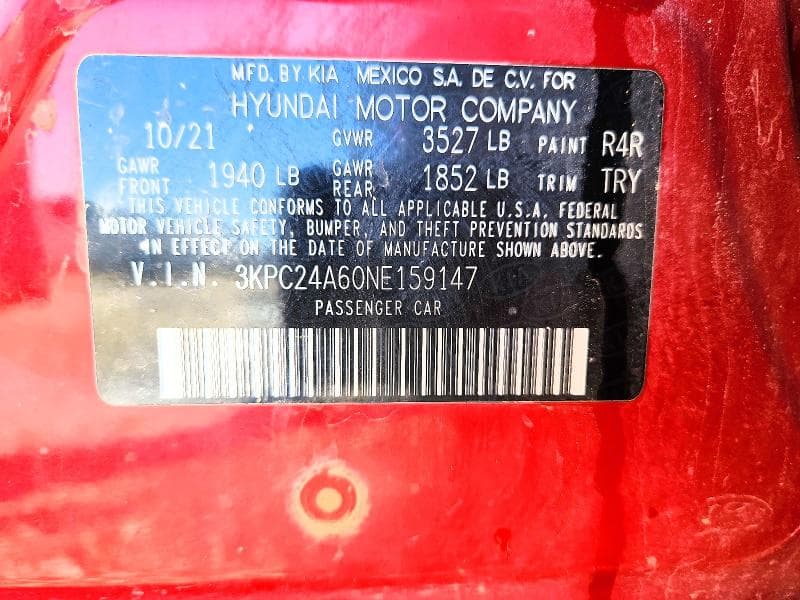 2022 HYUNDAI ACCENT SE 12