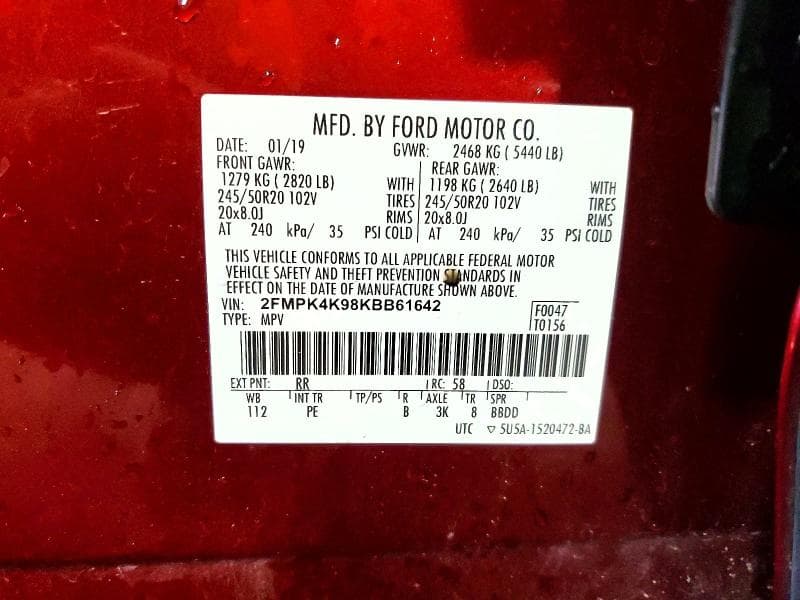 2019 FORD EDGE TITANIUM 12