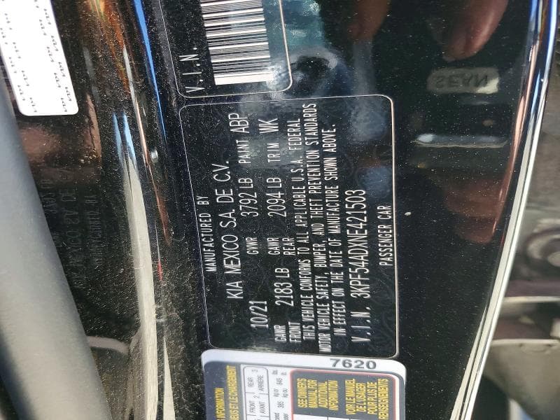 2022 KIA FORTE GT LINE 12