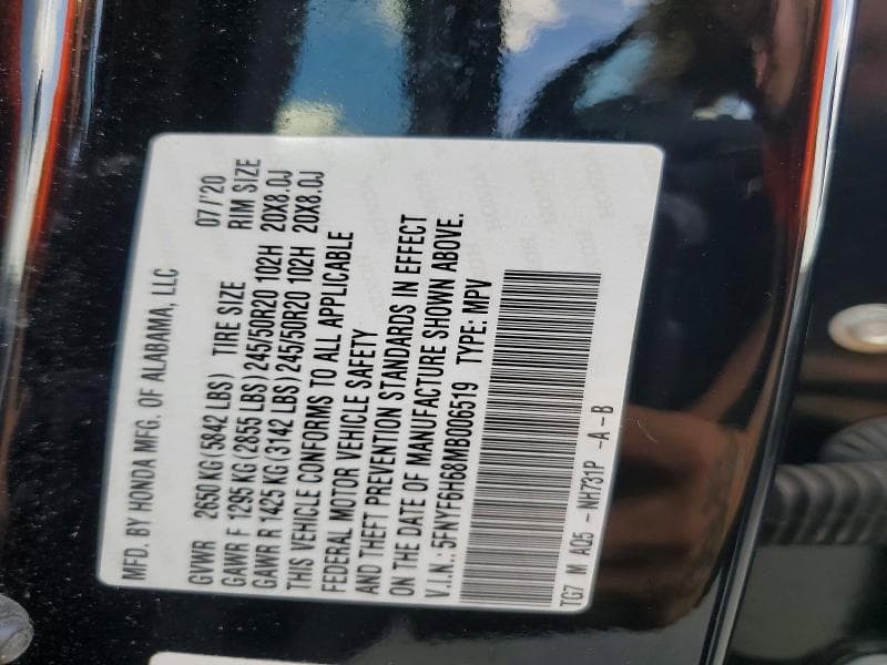 2021 HONDA PILOT TOURING 13