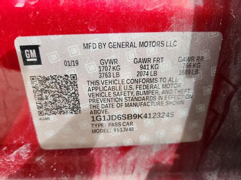 2019 CHEVROLET SONIC LT 13