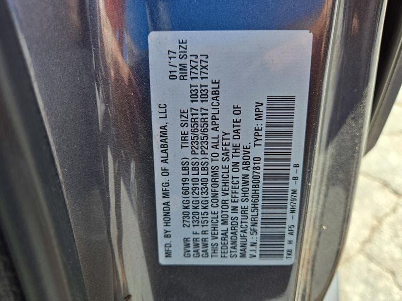 2017 HONDA ODYSSEY EXL 14