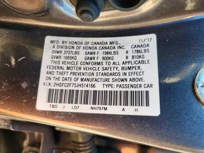 2018 HONDA CIVIC EX 12