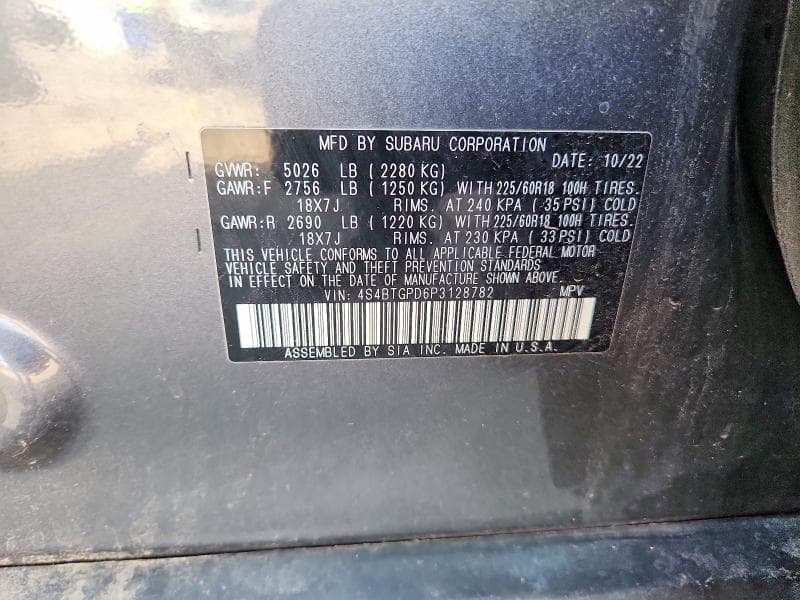 2023 SUBARU OUTBACK TOURING 13