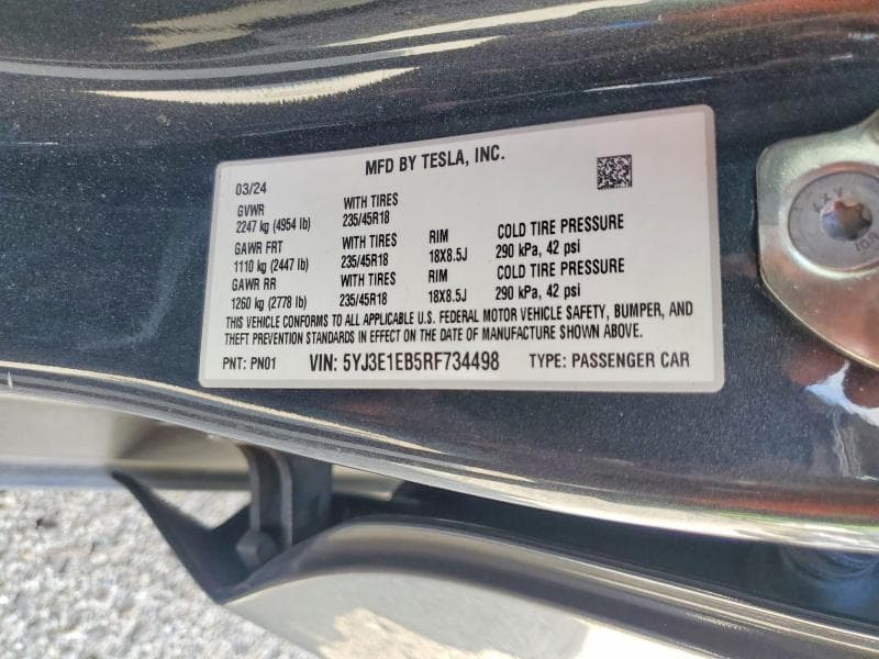 2024 TESLA MODEL 3 12