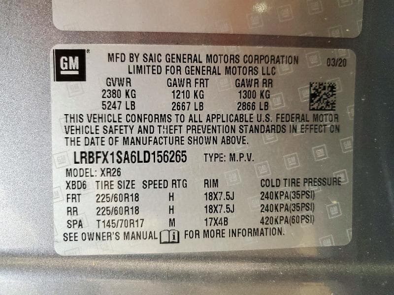 2020 BUICK ENVISION PREFERRED 14