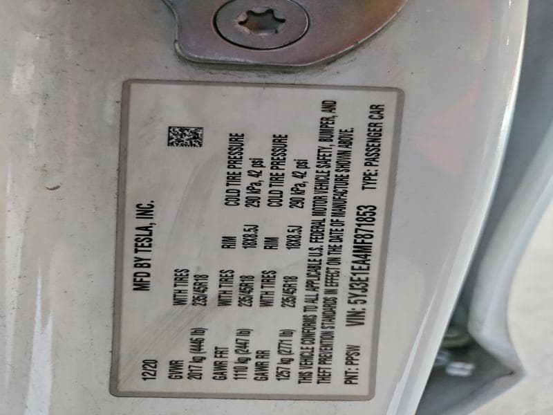2021 TESLA MODEL 3 12