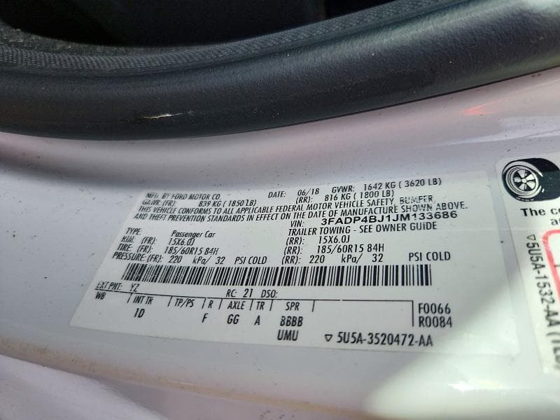 2018 FORD FIESTA SE 12