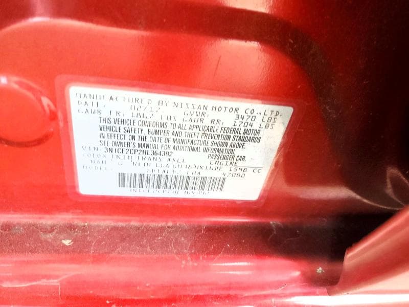 2017 NISSAN VERSA NOTE SV 12
