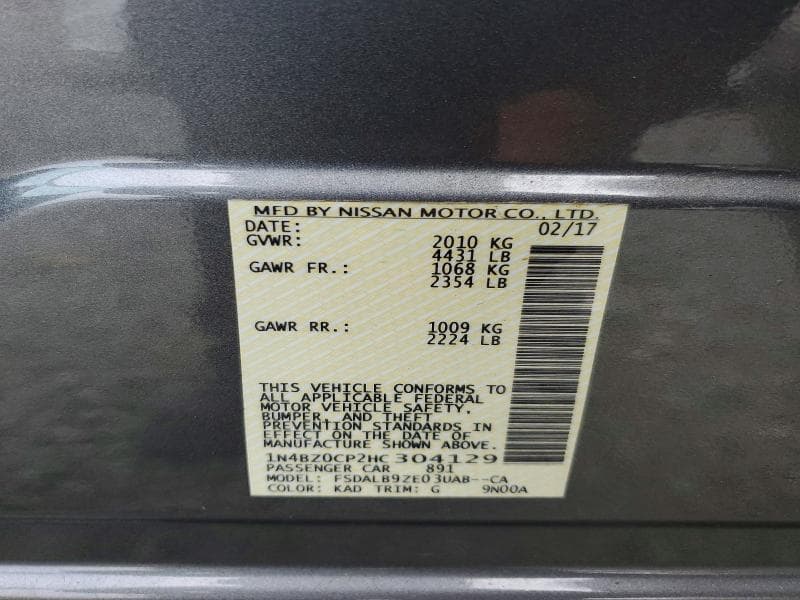 2017 NISSAN LEAF S 13