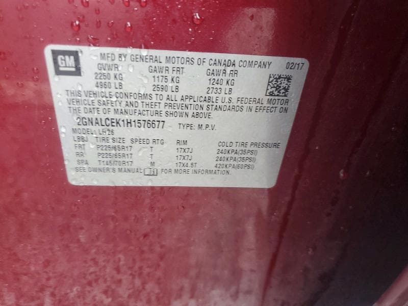 2017 CHEVROLET EQUINOX LT 12