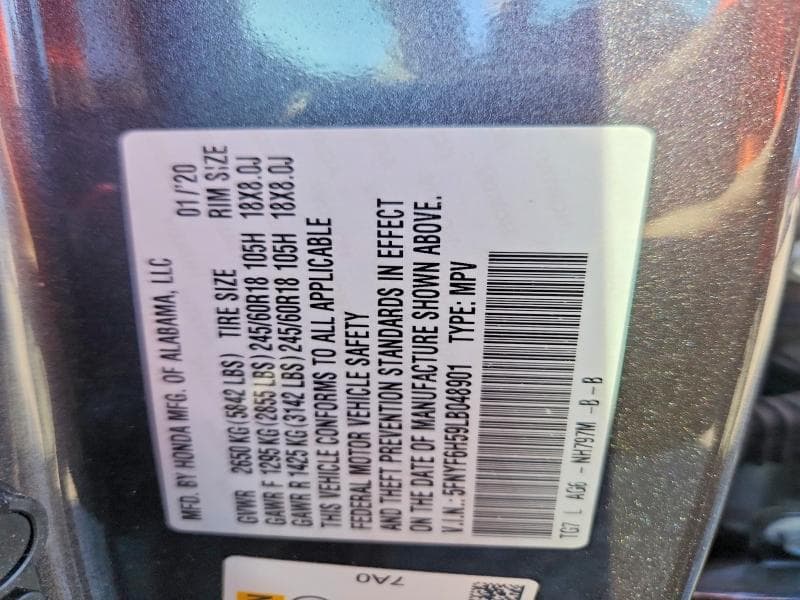 2020 HONDA PILOT EXL 13