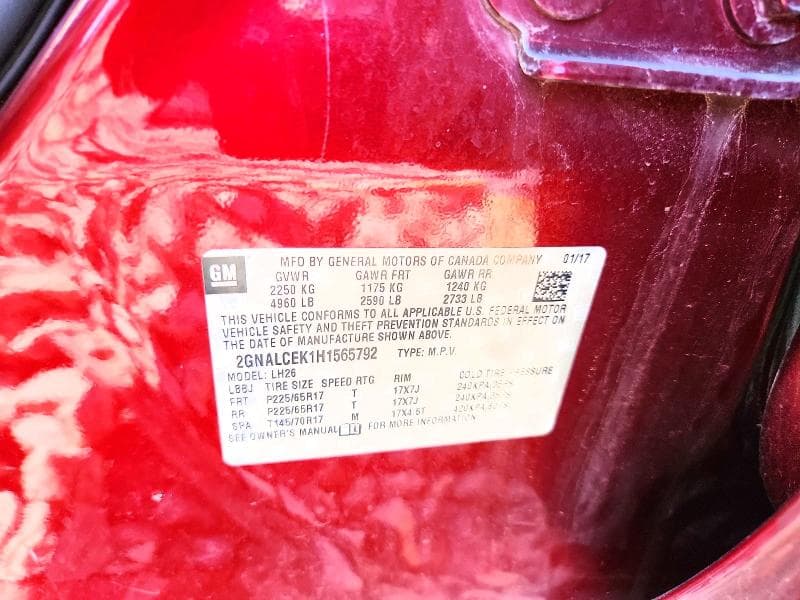 2017 CHEVROLET EQUINOX LT 12