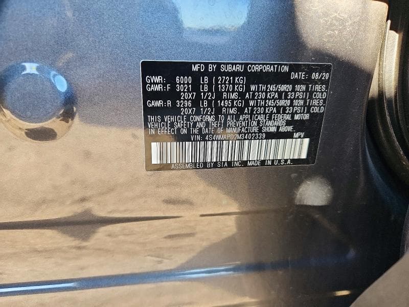 2021 SUBARU ASCENT LIMITED 13