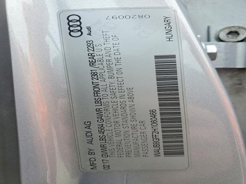 2017 AUDI A3 PREMIUM 12