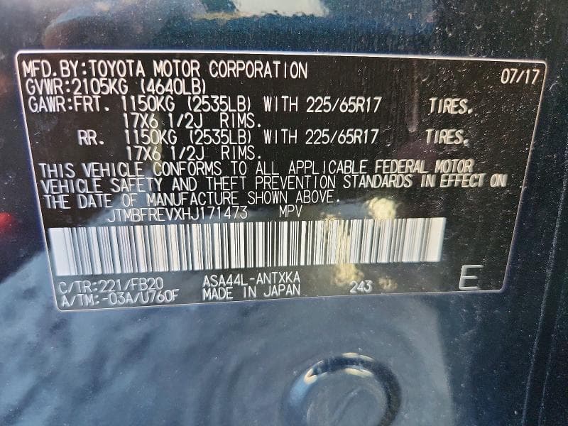 2017 TOYOTA RAV4 LE 13
