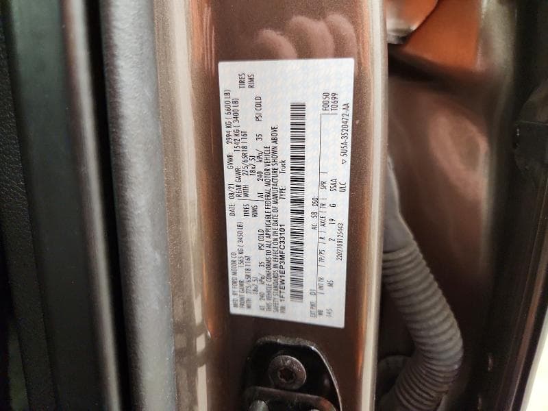 2021 FORD F150 SUPERCREW 12