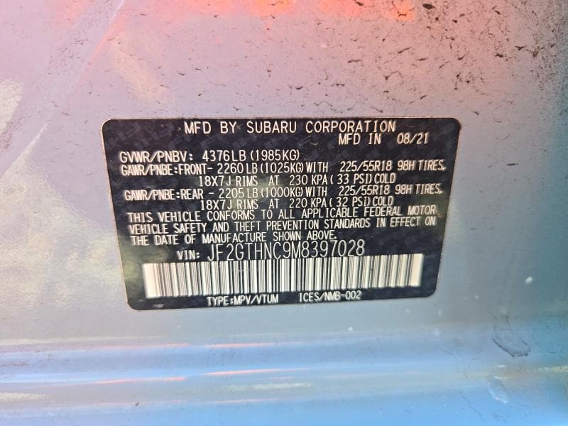 2021 SUBARU CROSSTREK LIMITED 12