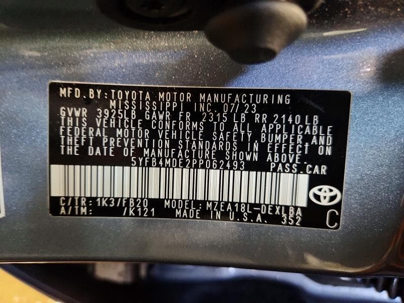 2023 TOYOTA COROLLA LE 13