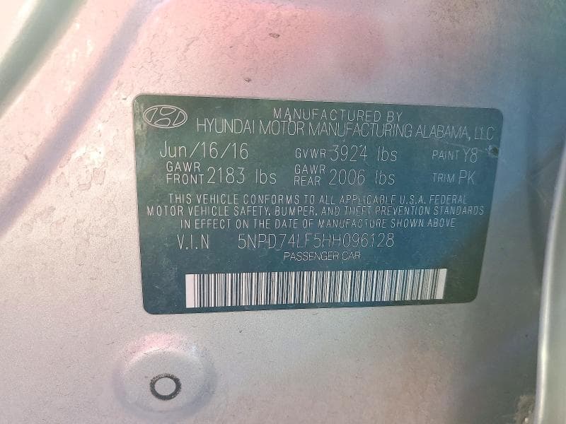 2017 HYUNDAI ELANTRA SE 12