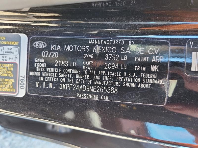 2021 KIA FORTE FE 12