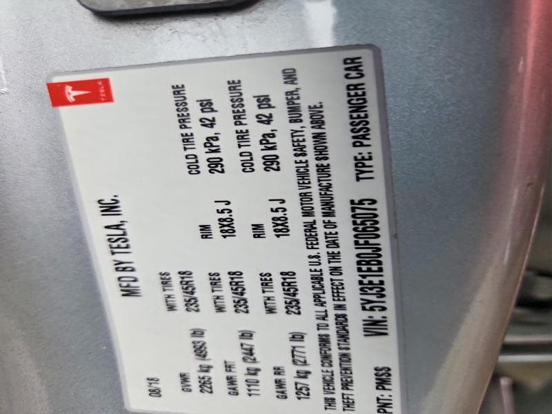 2018 TESLA MODEL 3 12