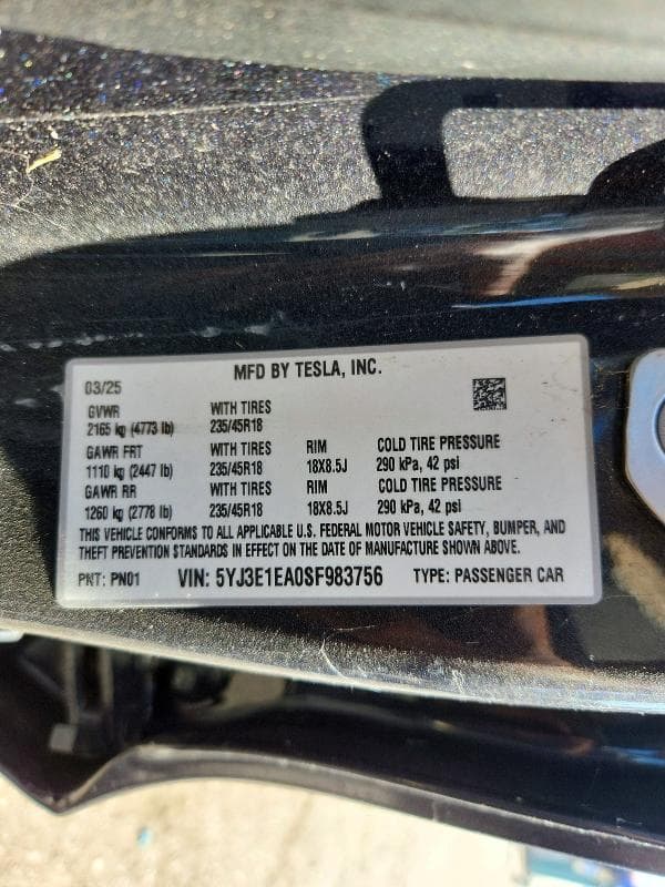 2025 TESLA MODEL 3 12