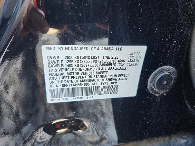 2017 HONDA PILOT EXL 13