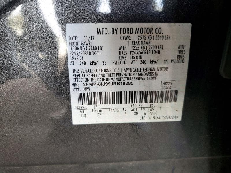 2018 FORD EDGE SEL 12