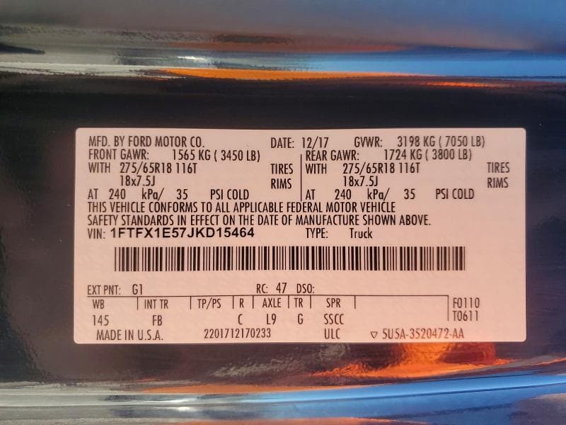 2018 FORD F150 SUPER CAB 12