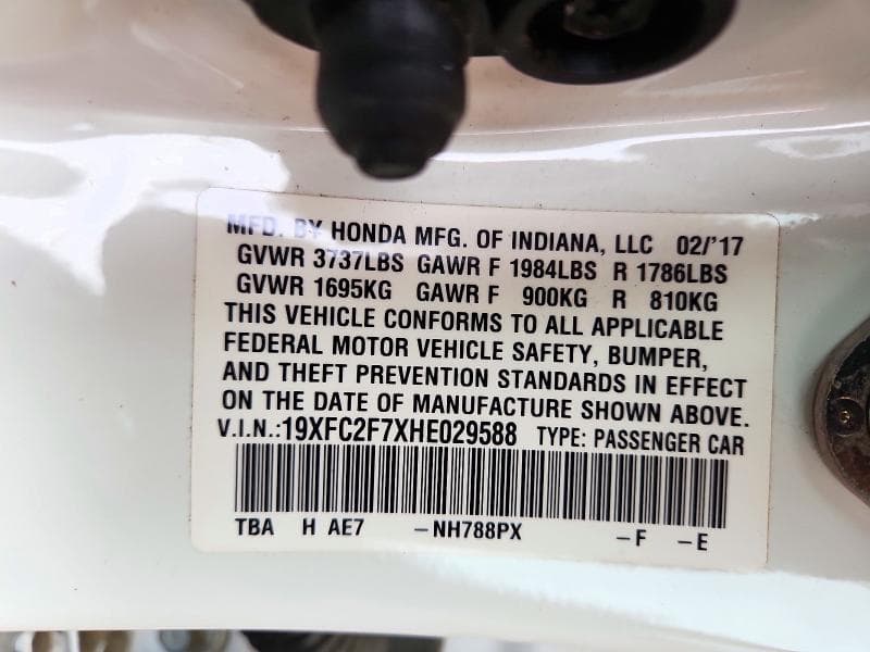2017 HONDA CIVIC EX 12