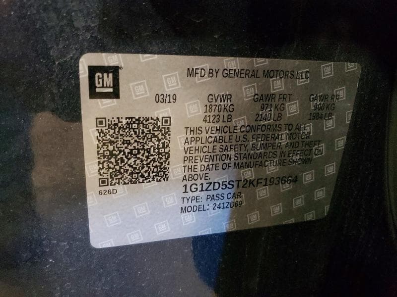 2019 CHEVROLET MALIBU LT 12