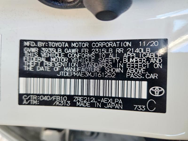 2021 TOYOTA COROLLA LE 13