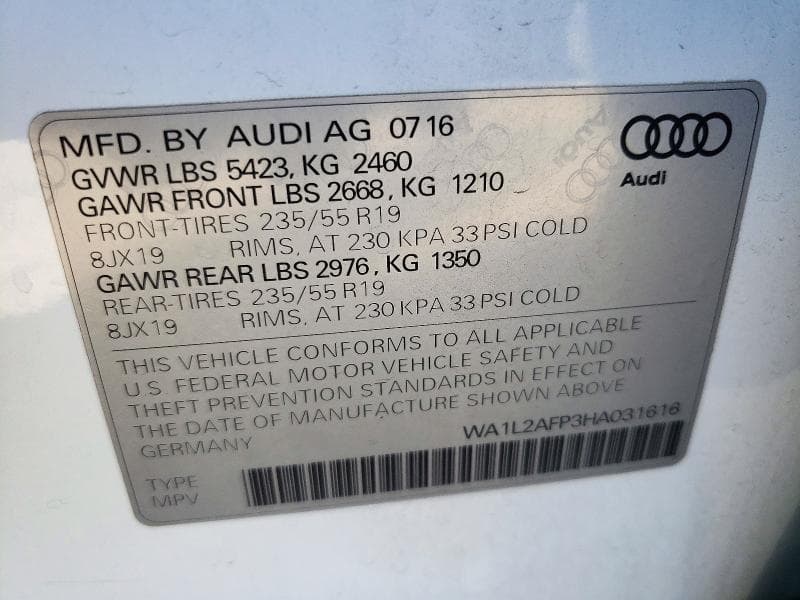 2017 AUDI Q5 PREMIUM PLUS 12