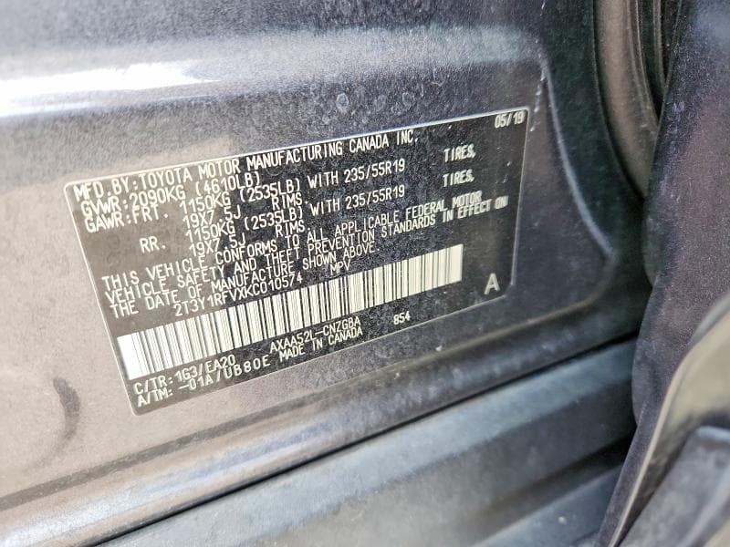 2019 TOYOTA RAV4 LIMITED 13
