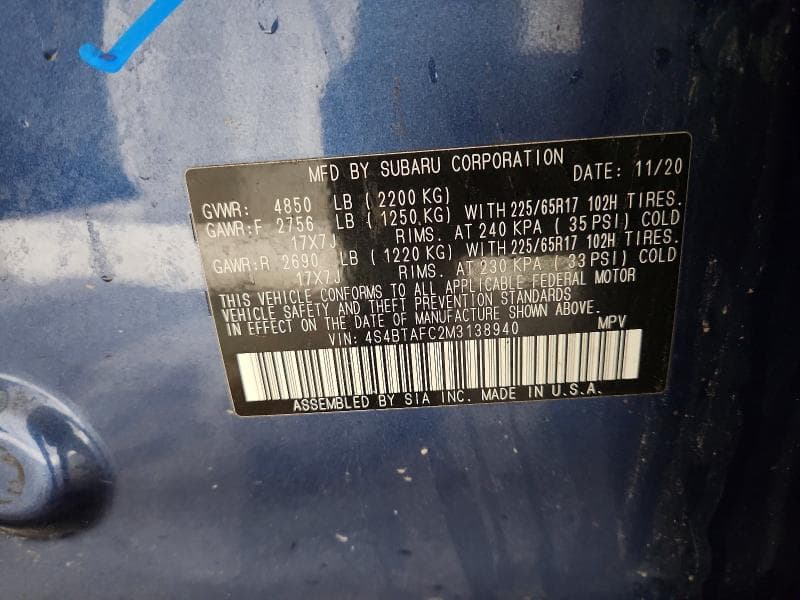 2021 SUBARU OUTBACK PREMIUM 13
