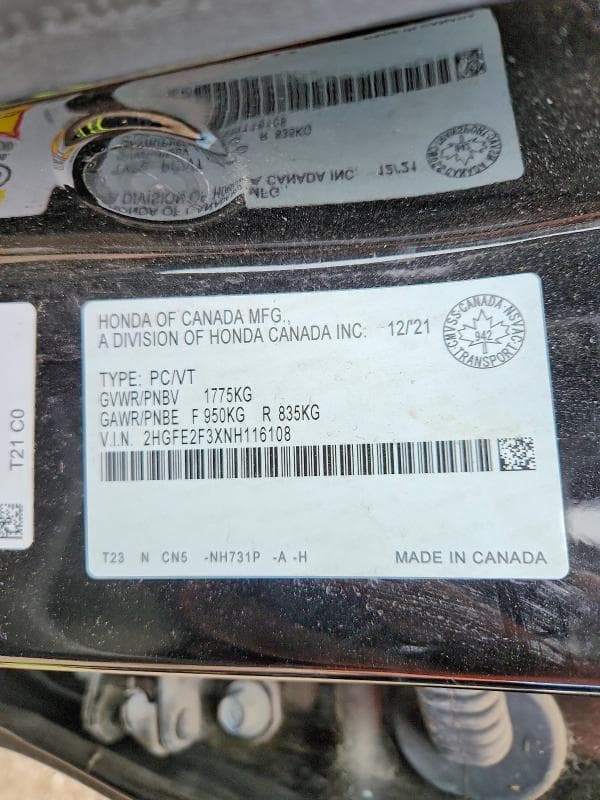 2022 HONDA CIVIC EX 12