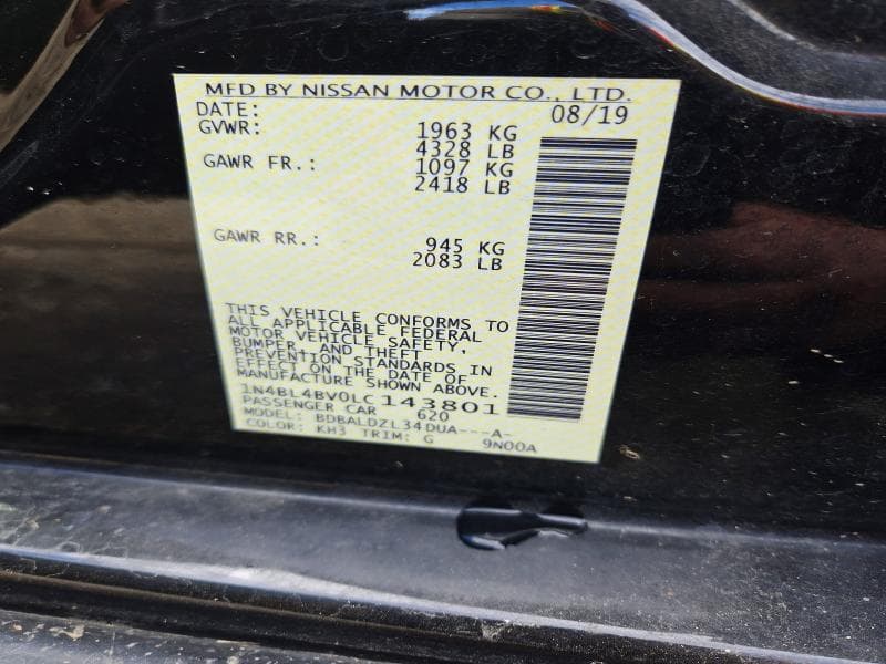 2020 NISSAN ALTIMA S 12